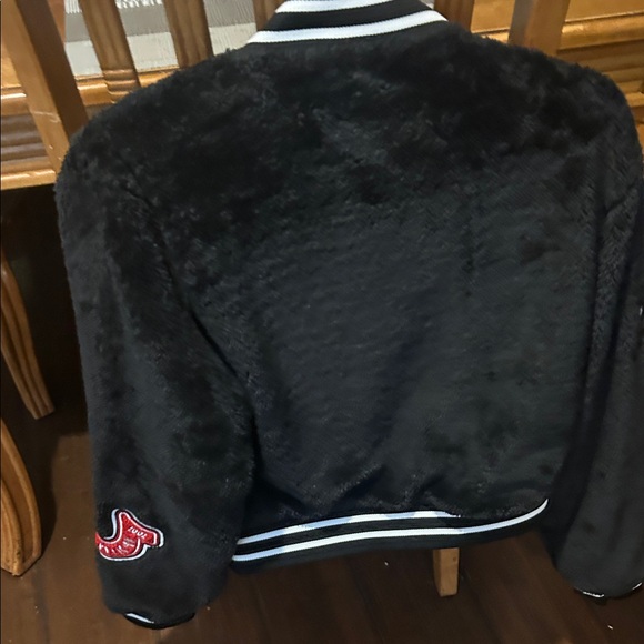True Religion Black Fleece Jacket with Red Accents - Picture 5 of 6